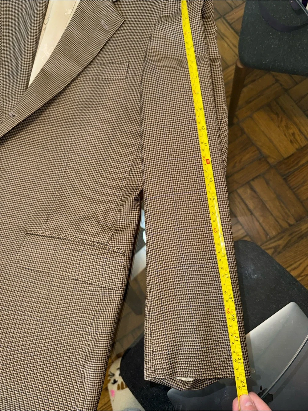 Old School Bespoke db Blazer Jacket Brown Micro-Check Carousel Lining